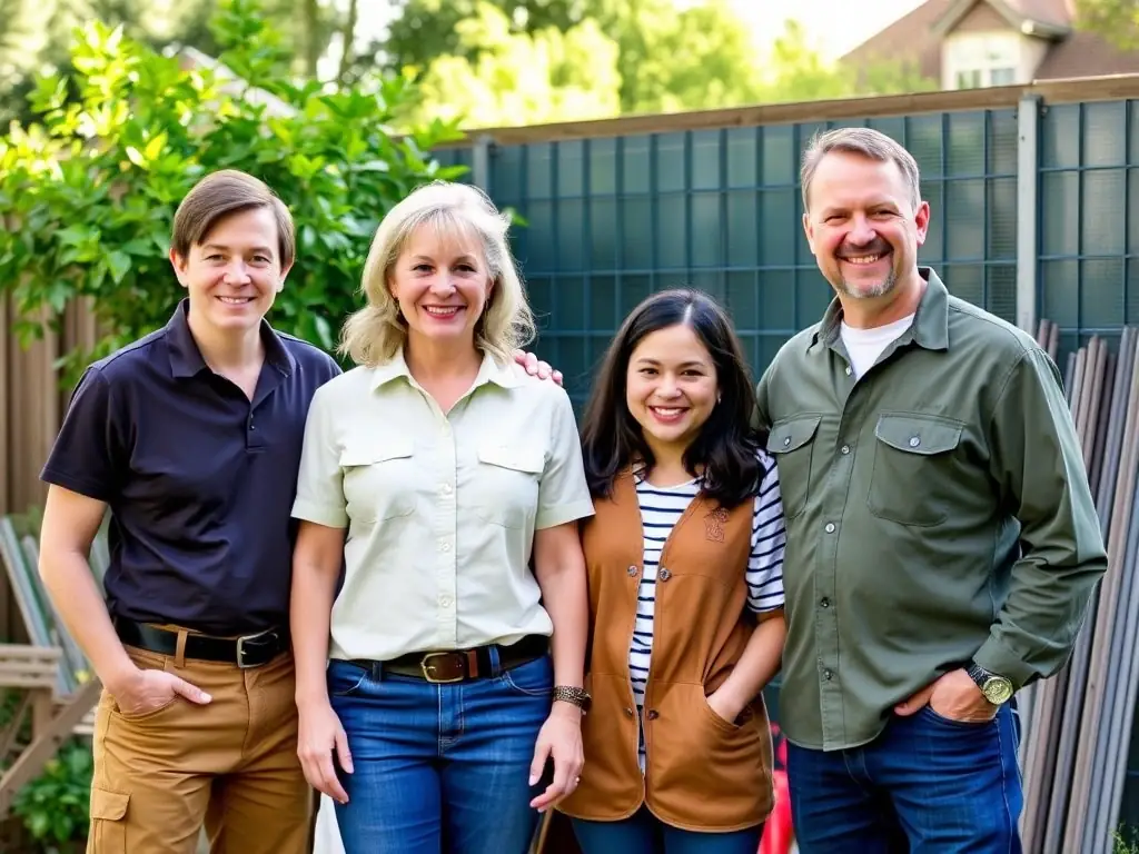 A heartwarming image of the H.M.K Master Landscaping & Fencing family team, showcasing their dedication to providing personalized service and building lasting relationships with their clients.