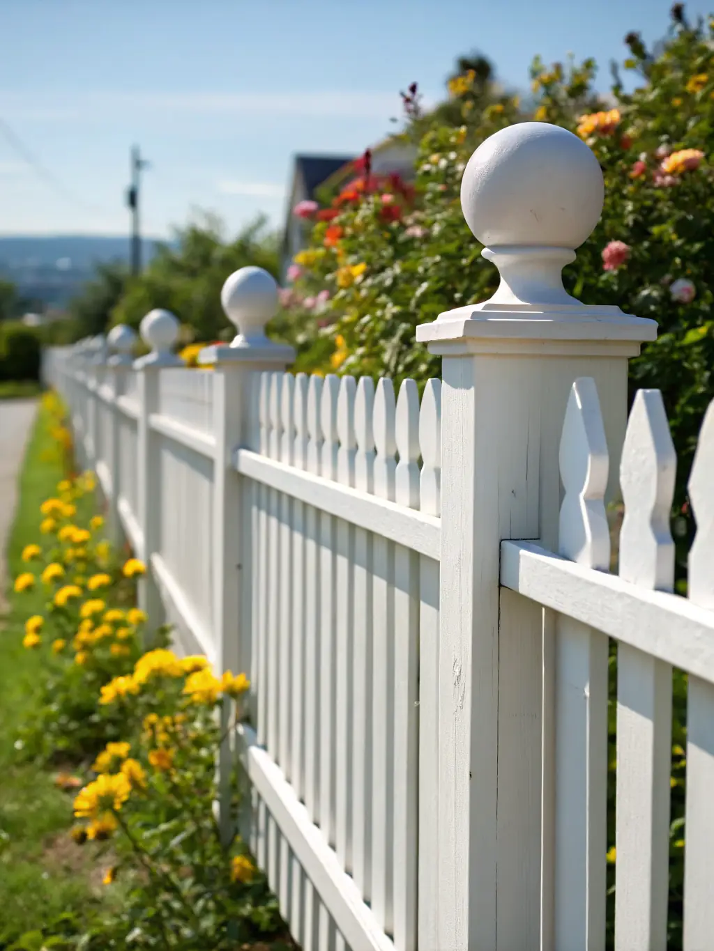 A professionally installed wooden privacy fence with a classic design, enhancing the aesthetic appeal and security of a residential property.